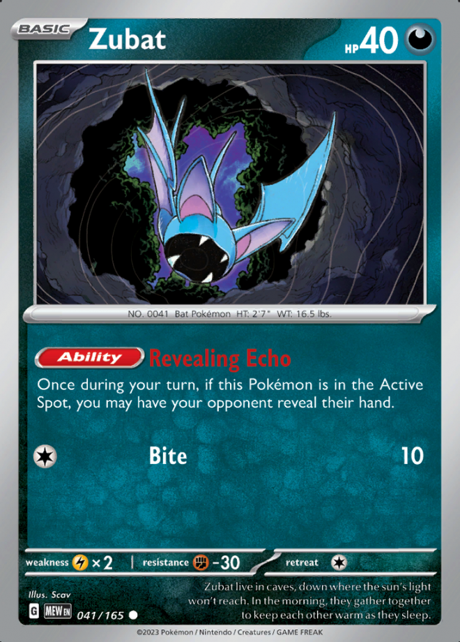 Zubat Reverse Holo 041 (MEW)