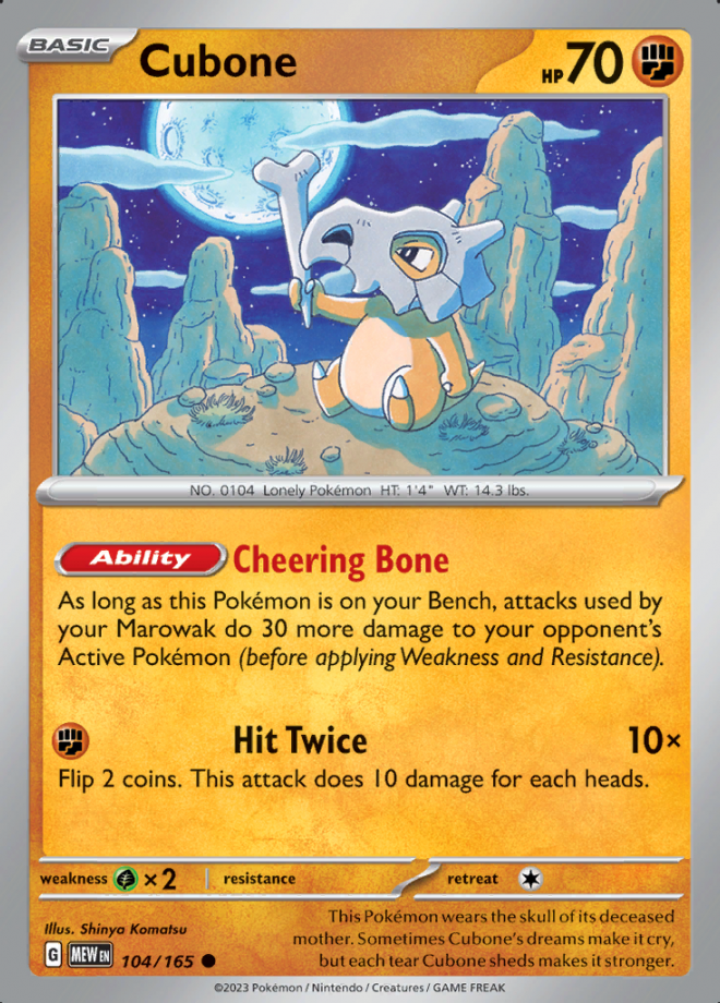 Cubone Reverse Holo 104 (MEW)
