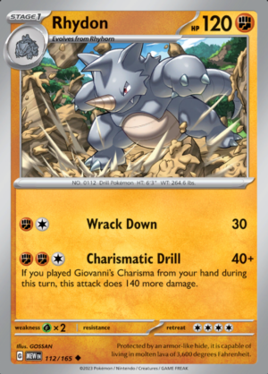 Rhydon Reverse Holo 112 (MEW)