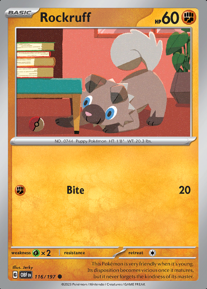 Rockruff Reverse Holo 116 (OBF)