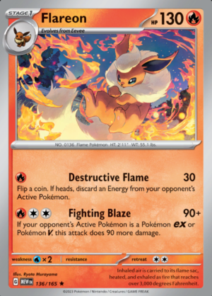 Flareon Holo 136 (MEW)