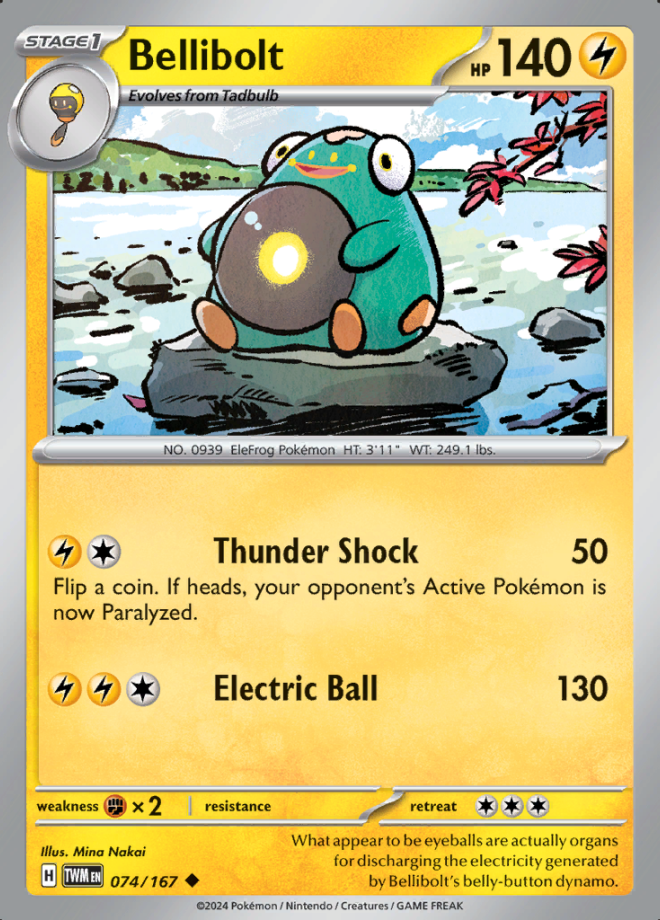 Bellibolt Reverse Holo 074 (TWM)