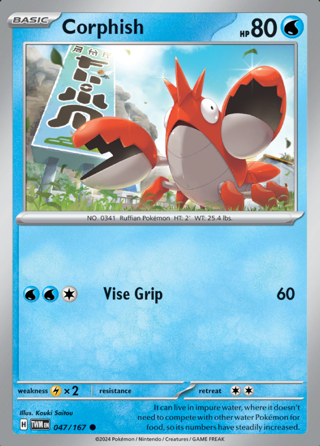 Corphish Reverse Holo 047 (TWM)