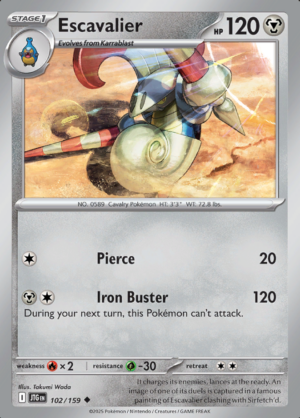 Escavalier Reverse Holo 102 (JTG)