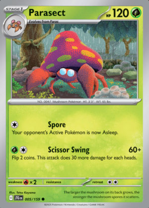 Parasect Reverse Holo 005 (JTG)