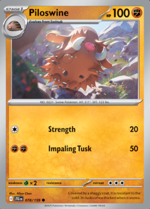 Piloswine Reverse Holo 078 (JTG)