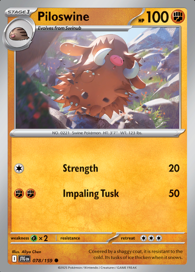 Piloswine Reverse Holo 078 (JTG)