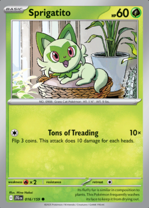Sprigatito Reverse Holo 016 (JTG)
