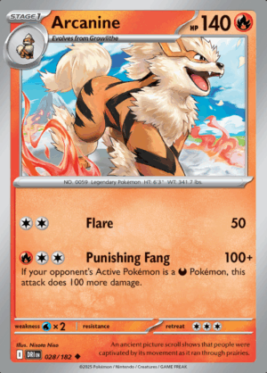 Arcanine Reverse Holo 028 (DRI)