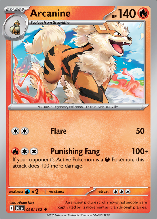 Arcanine Reverse Holo 028 (DRI)