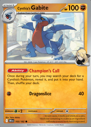 Cynthia's Gabite Reverse Holo 103 (DRI)
