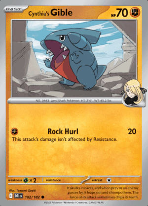 Cynthia's Gible Reverse Holo 102 (DRI)