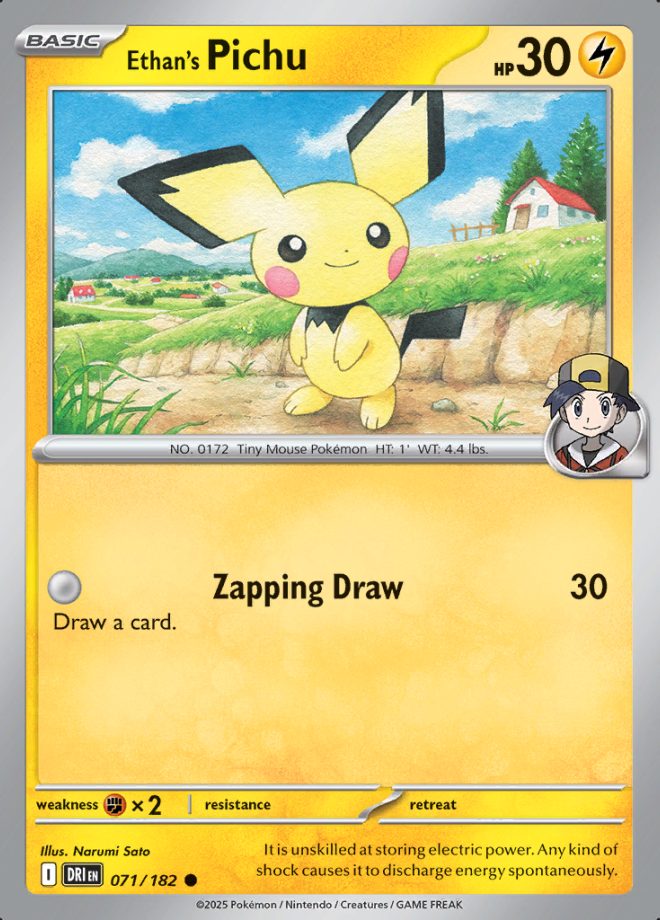 Ethan's Pichu Reverse Holo 071 (DRI)