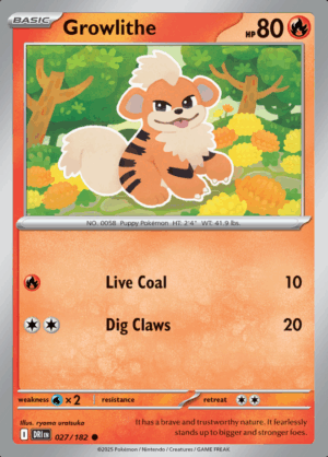 Growlithe Reverse Holo 027 (DRI)
