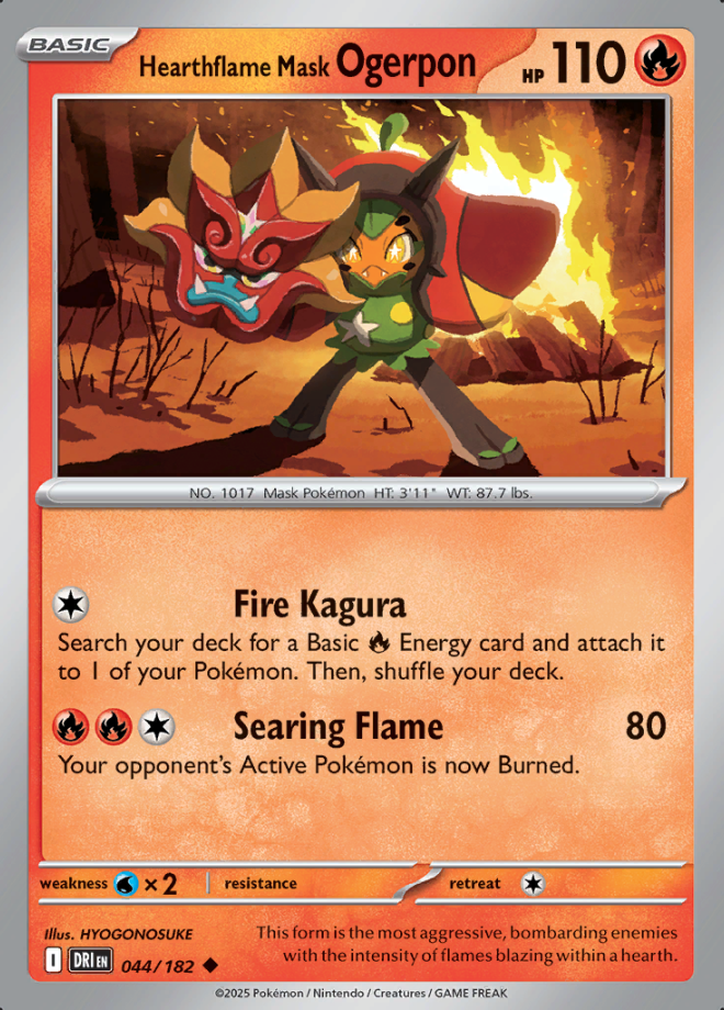 Hearthflame Mask Ogerpon Reverse Holo 044 (DRI)