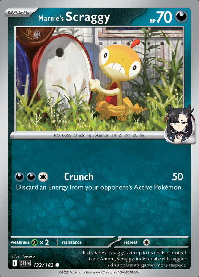 Marnie's Scraggy Reverse Holo 132 (DRI)