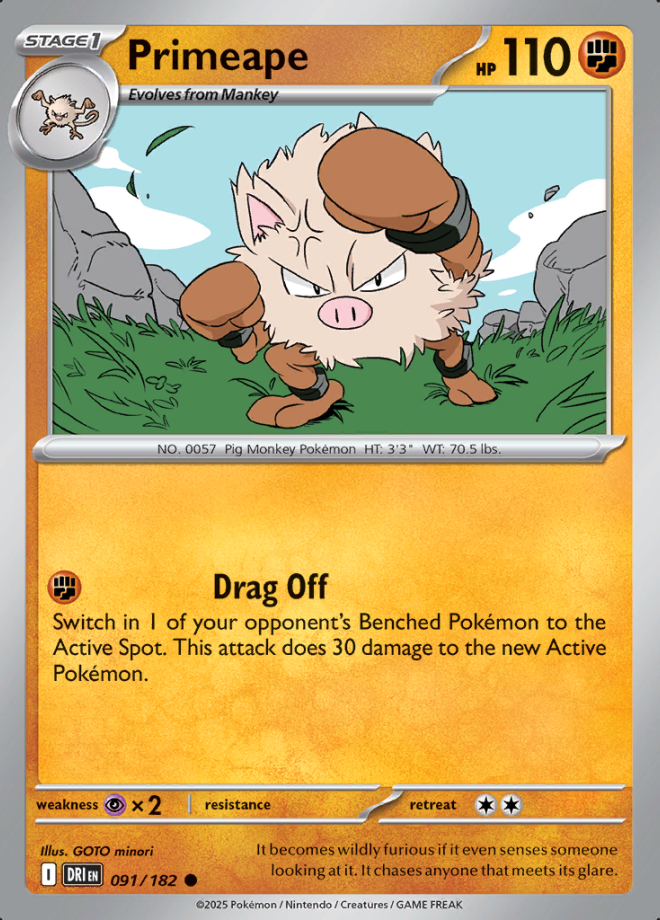 Primeape Reverse Holo 091 (DRI)