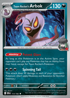 Team Rocket's Arbok Reverse Holo 113 (DRI)