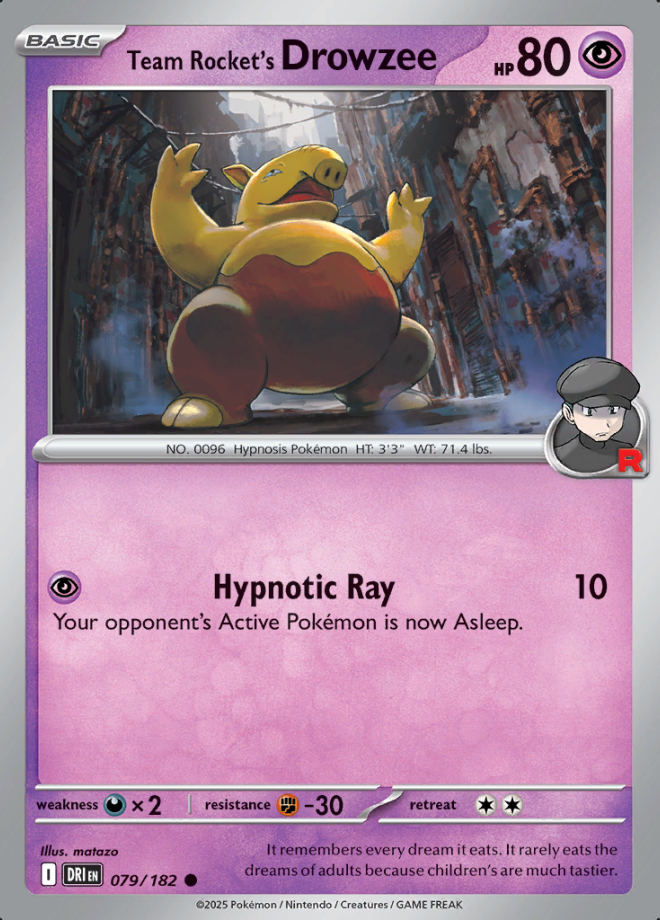 Team Rocket’s Drowzee Reverse Holo 079 (DRI)
