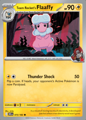 Team Rocket’s Flaaffy Reverse Holo 073 (DRI)