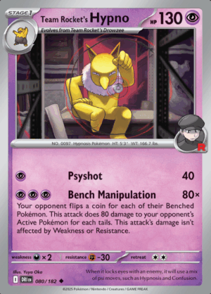 Team Rocket’s Hypno Reverse Holo 080 (DRI)