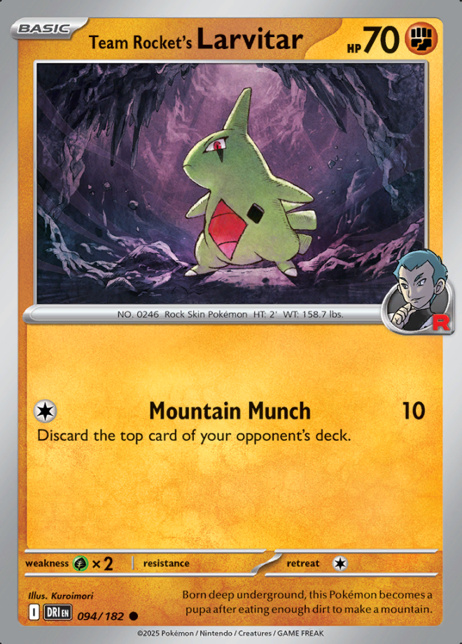 Team Rocket's Larvitar Reverse Holo 094 (DRI)