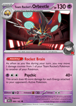 Team Rocket’s Orbeetle Reverse Holo 089 (DRI)
