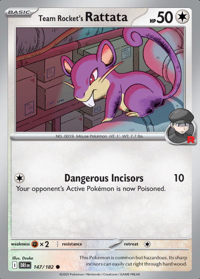 Team Rocket's Rattata Reverse Holo 147 (DRI)