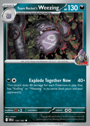 Team Rocket’s Weezing Reverse Holo 126 (DRI)