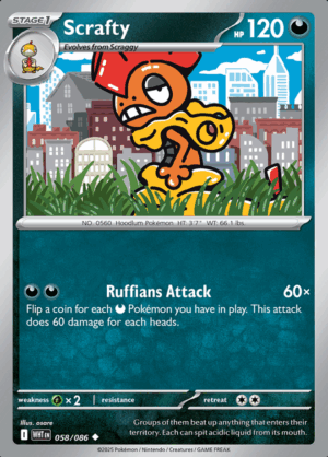 Scrafty 058 Pokeball (WHT)