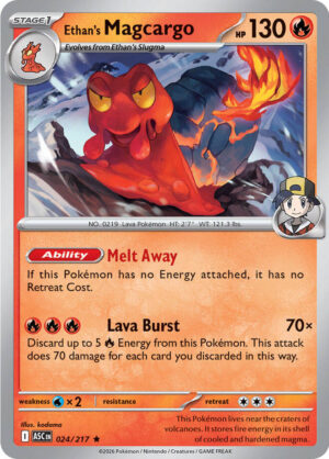 Ethan's Magcargo Reverse Holo -Energy pattern 024 (ASC)