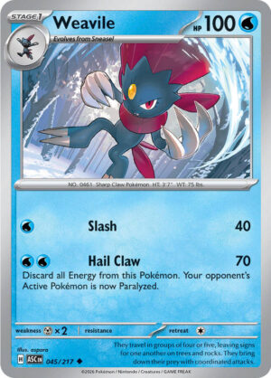 Weavile Reverse Holo -Energy pattern 045 (ASC)