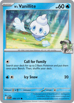 N's Vanillite Reverse Holo -Energy pattern 049 (ASC)