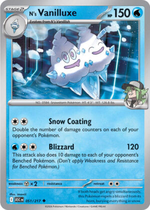 N's Vanilluxe Reverse Holo -Energy pattern 051 (ASC)