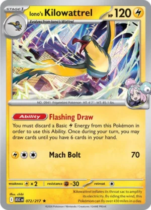 Iono's Kilowattrel HOLO 072 (ASC)