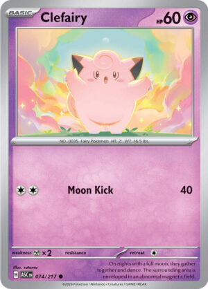 Clefairy Reverse Holo -Energy pattern 074 (ASC)