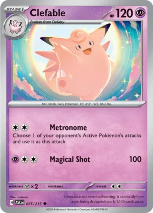 Clefable Reverse Holo -Energy pattern 075 (ASC)