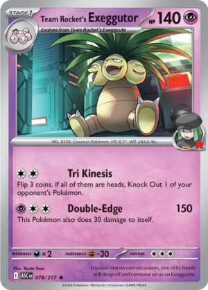 Team Rocket's Exeggutor Reverse Holo -Energy pattern 078 (ASC)