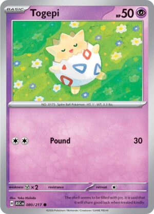 Togepi Reverse Holo -Energy pattern 080 (ASC)