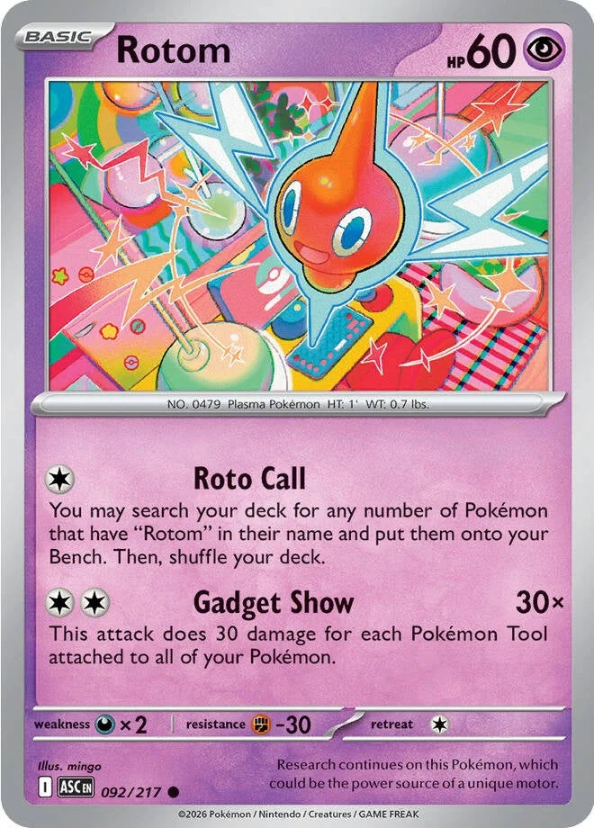 Rotom Reverse Holo -Energy pattern 092 (ASC)
