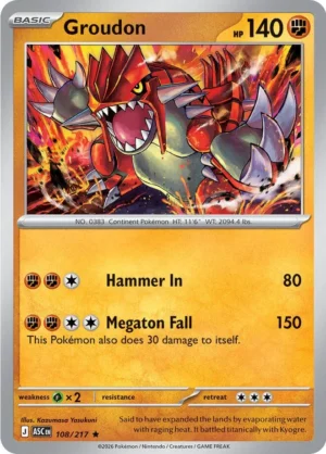 Groudon Reverse Holo -Energy pattern 108 (ASC)