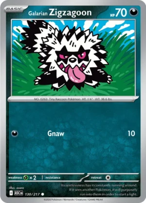 Galarian Zigzagoon Reverse Holo -Energy pattern 130 (ASC)