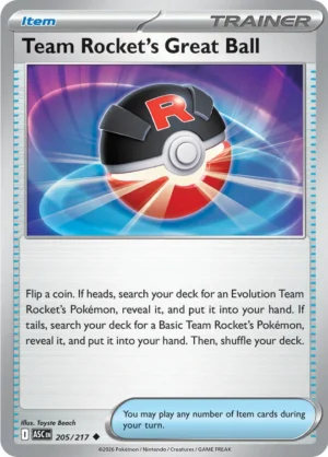 Team Rocket's Great Ball Reverse Holo 205 (ASC)