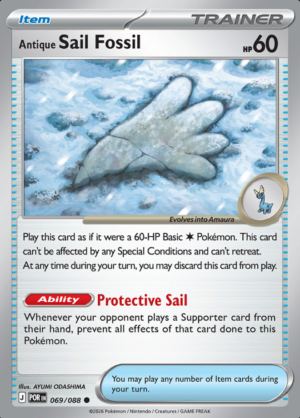 Antique Sail Fossil Reverse Holo 069 (POR)