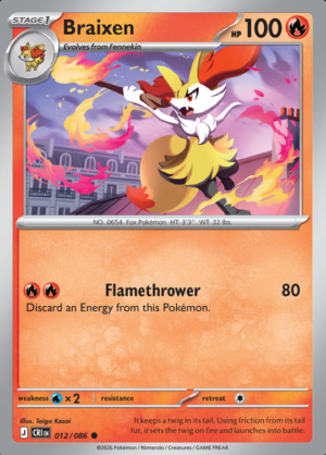 Braixen Reverse Holo 012 (CRI)