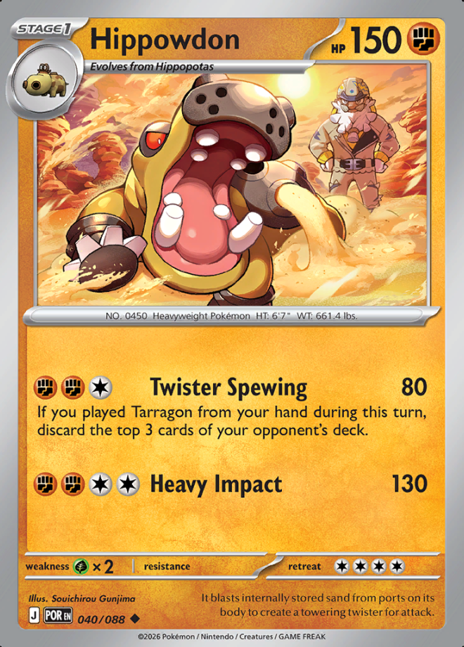 Hippowdon Reverse Holo 040 (POR)