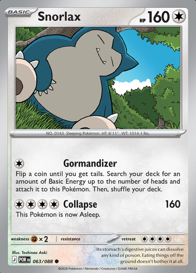 Snorlax Reverse Holo 063 (POR)