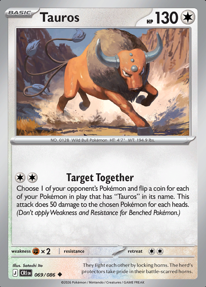 Tauros Reverse Holo 069 (CRI)